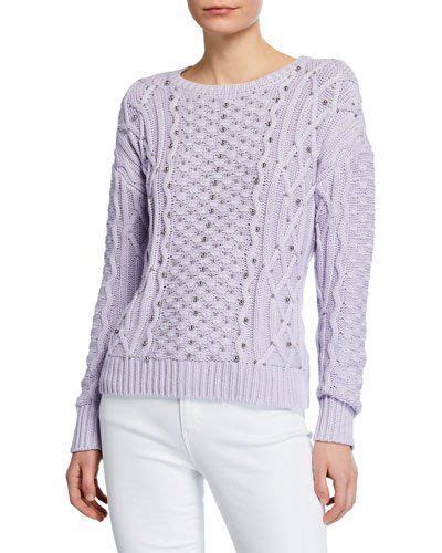 michael by michael kors embellished purple cable knit sweater|Michael Kors Cable.